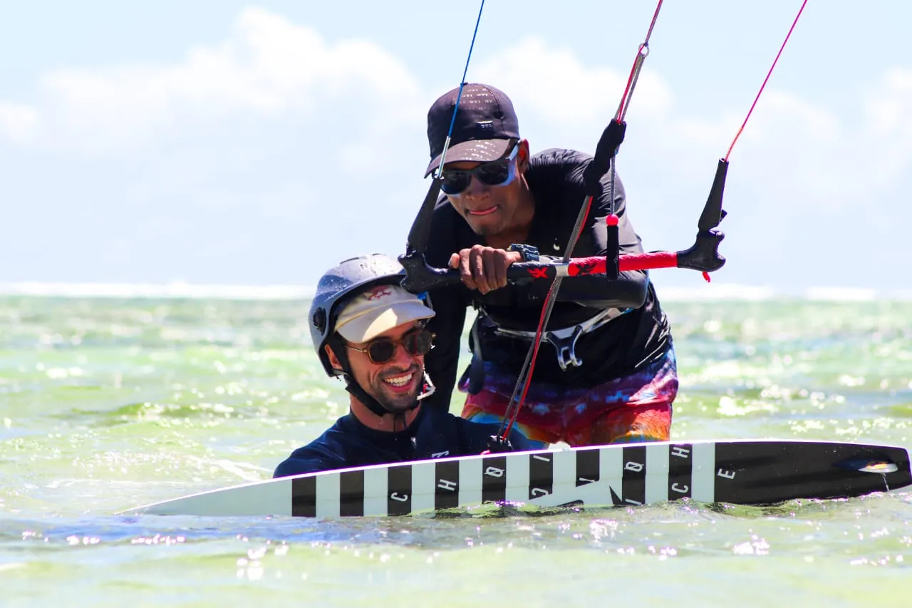 Strong wind kitesurfing session in Diego Suarez